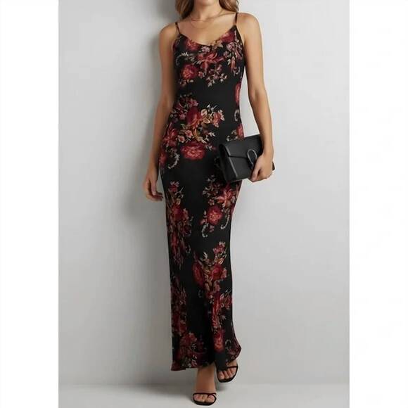 NEW REFORMATION parma dress in admire black - Picture 2 of 4